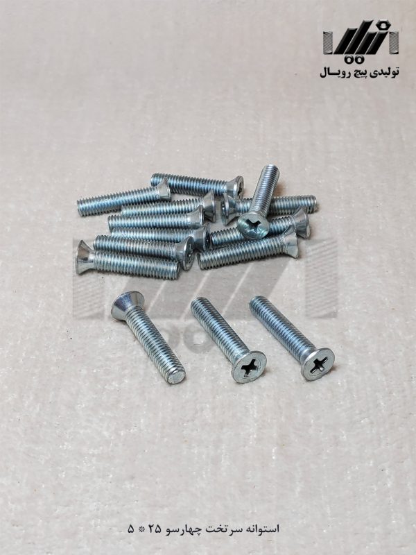 25×5 استوانه سرتخت چهارسو تولیدی پیچ رویال